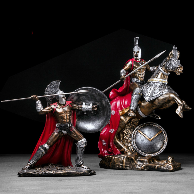Retro Gaming Decor - Exquisite Vintage Roman Warriors Crafts Resin