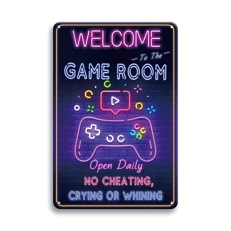Retro Gaming Decor - Welcome to the Game Room Metal