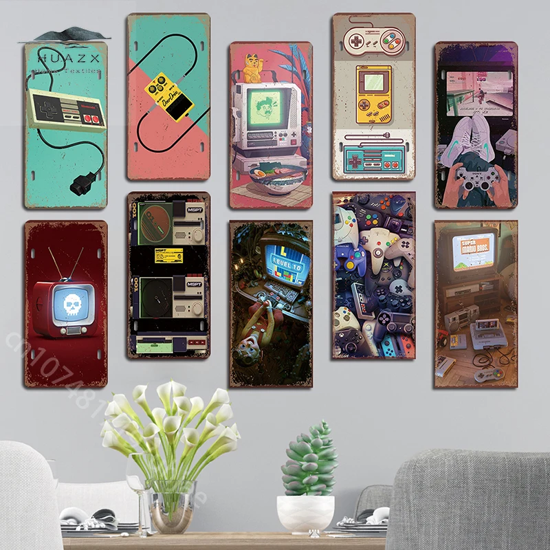 Vintage Gaming Metal Sign Retr - Retro Gaming Tv ulasan dan harga