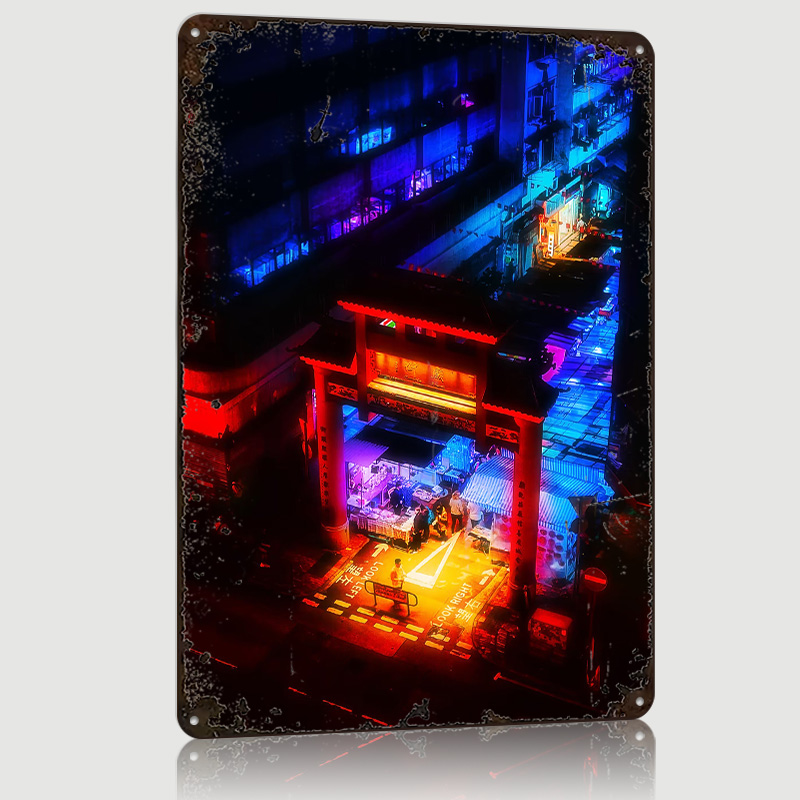 Hong Kong Blue Market Poster C - Retro Gaming Market ulasan dan harga