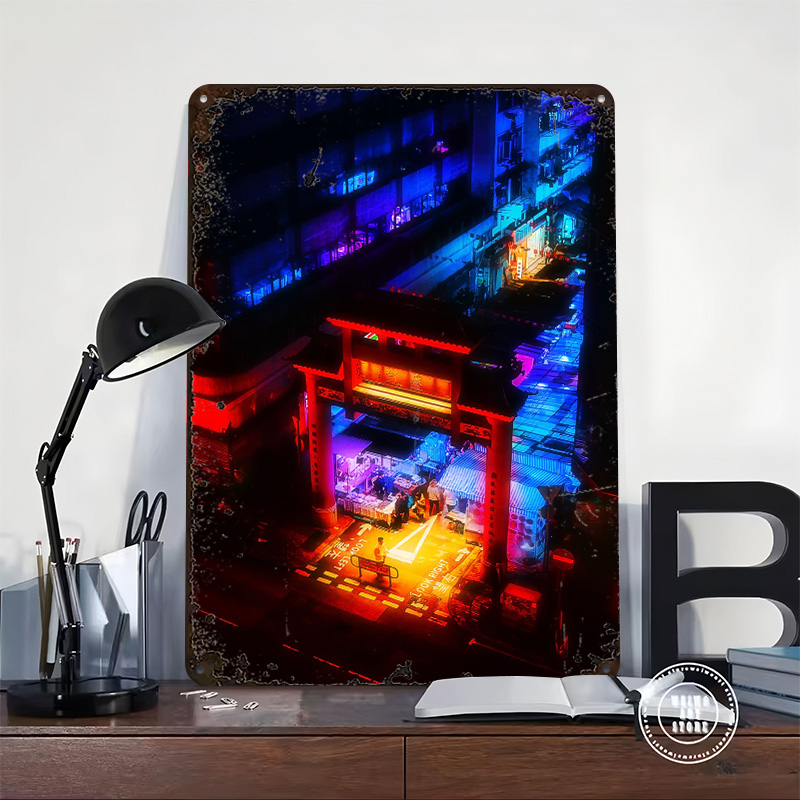 Hong Kong Blue Market Poster C - Retro Gaming Market ulasan dan harga