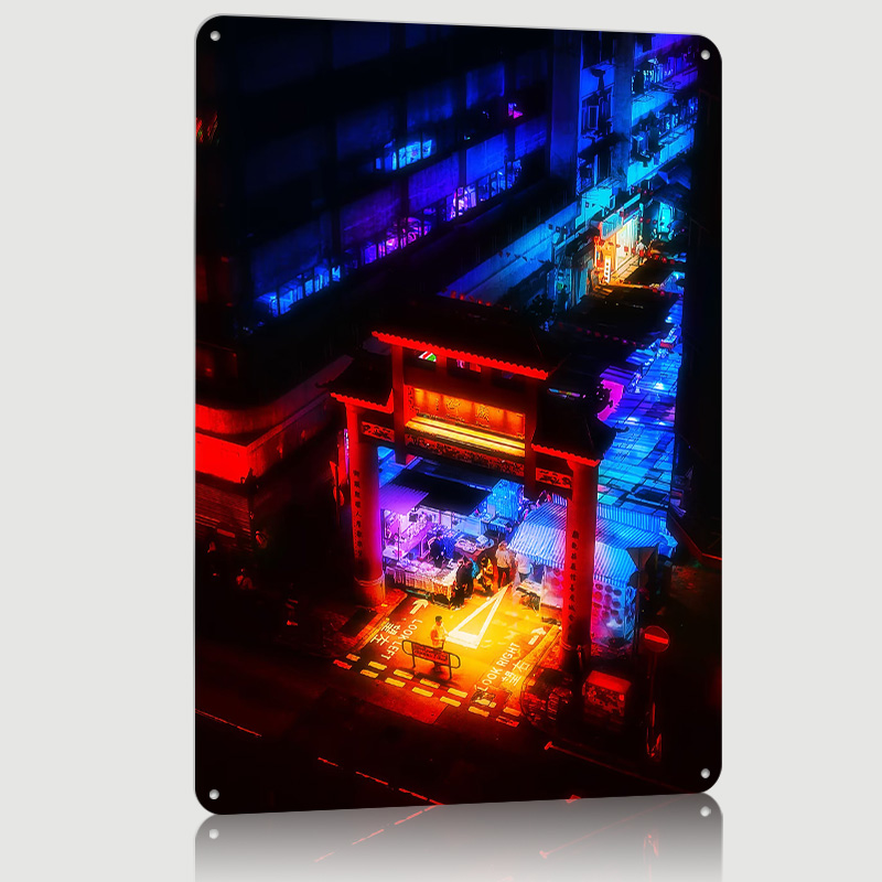 Hong Kong Blue Market Poster C - Retro Gaming Market ulasan dan harga