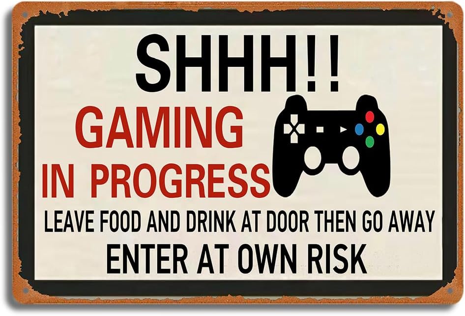Retro Gaming Metal Tin Sign, S - Retro Gaming Decor ulasan dan harga