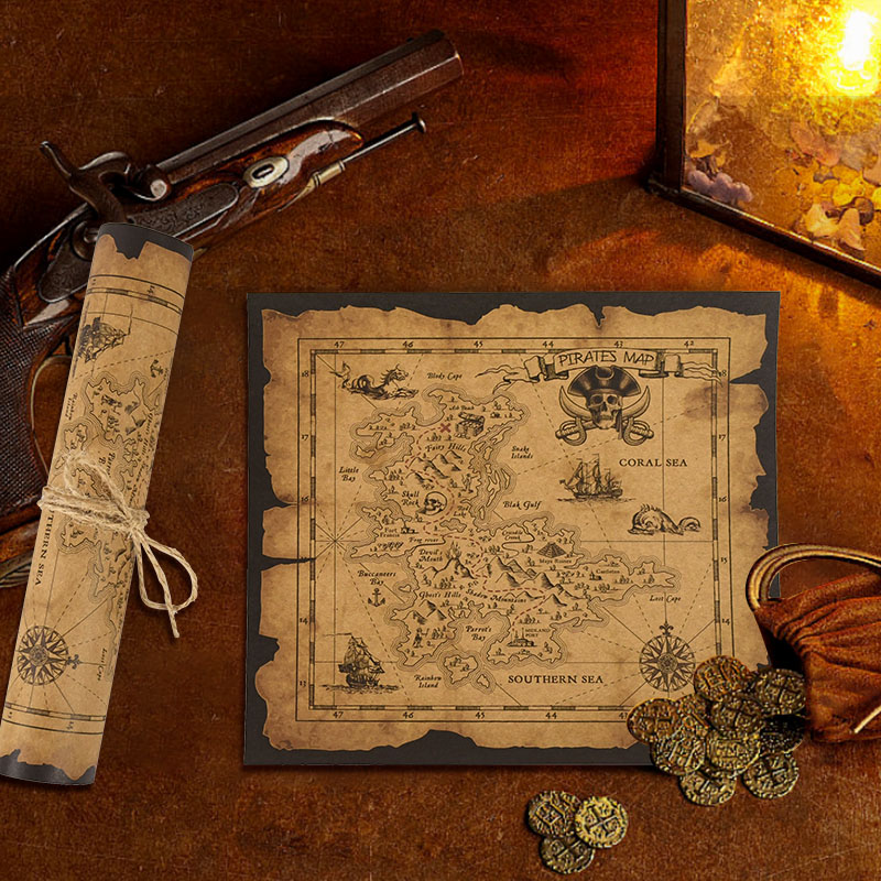 Pirate Adventure Treasure Hunt - Retro Gaming Decor ulasan dan harga