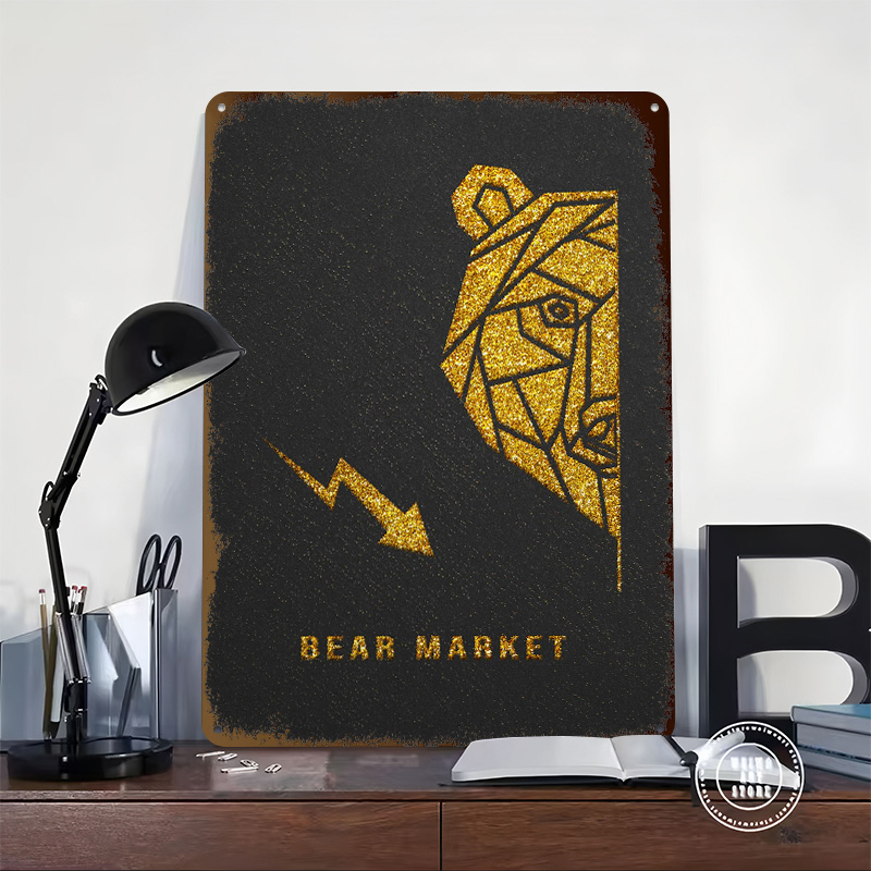 Gold Bear Market Metal Poster  - Retro Gaming Market ulasan dan harga